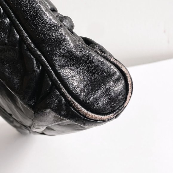 ANNE KLEIN VTG Black Leather Pochette - Picture 10 of 11